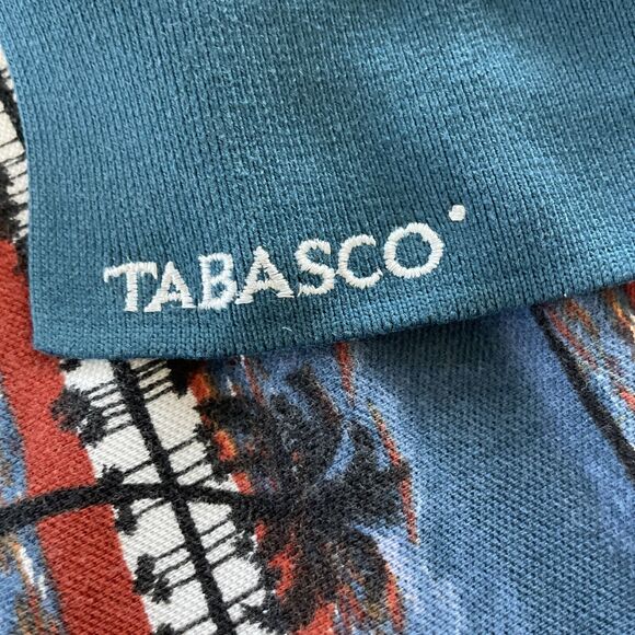 Vintage Tabasco Hot Sauce Polo Shirt Men's XL All Over Print Ocean Beachy Retro‎ - Picture 9 of 10